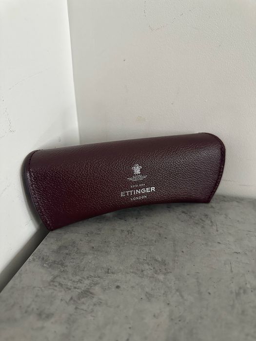 Футляр чохол для окулярів шкіряний бордовий коричневий Ettinger London