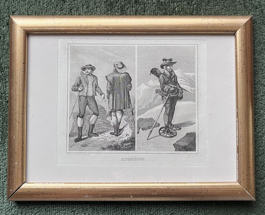 Staloryt „Alpejscy myśliwi” Austria 1828r