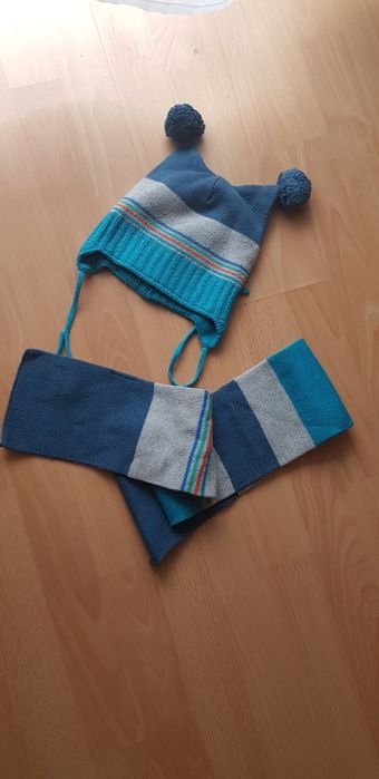 Czapeczka z szalikiem dla chłopczyka