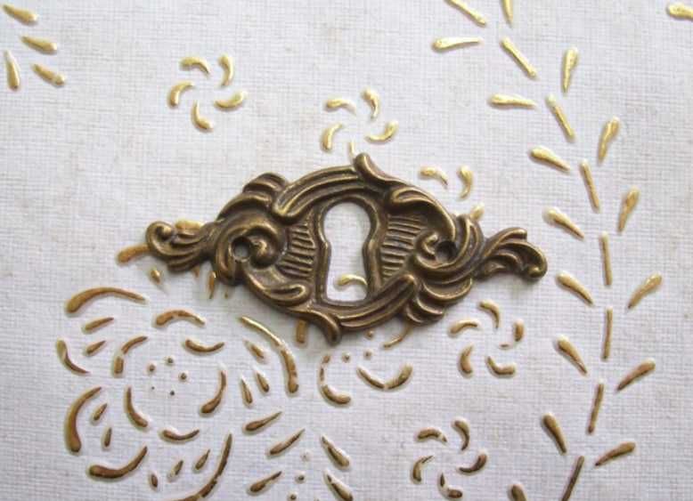 Антична італійська фурнітура для замкової щілини 1970-x 4шт.