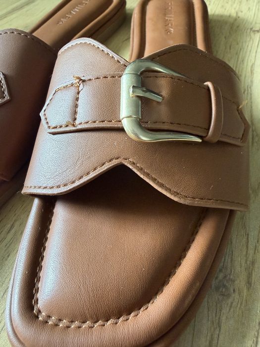 Damskie brązowe klapki caramel camel 40/41 primark