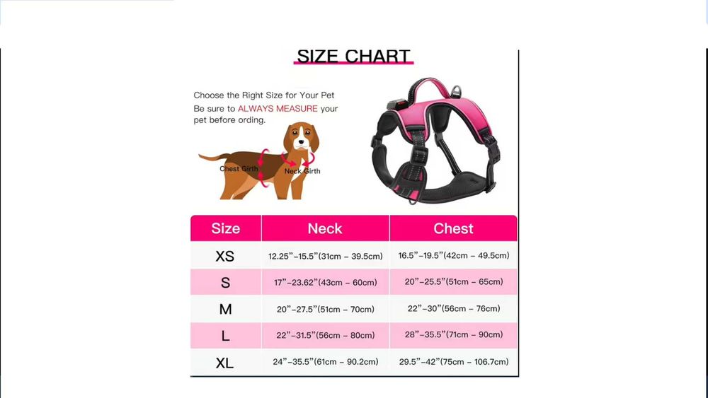 Шлейка для собак YFbrite, що світиться (рожева, велика) L розмір