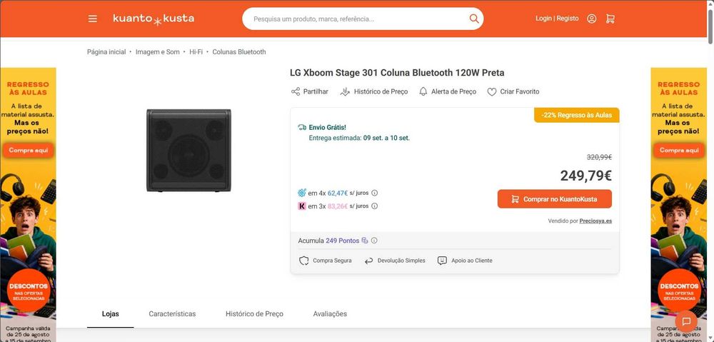 LG Xboom Stage 301. NOVA. Garantia legal.