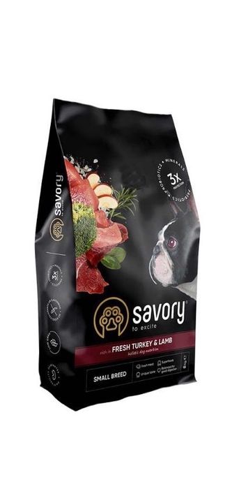 корм Savory Small для малих порід, зі свіжим ягням та індичкою 8кг