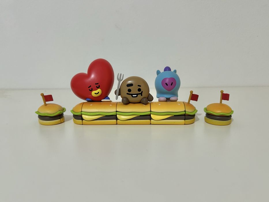 BTS Figuras BT21 Burger Party Miniso - Mang, Tata e Shooky