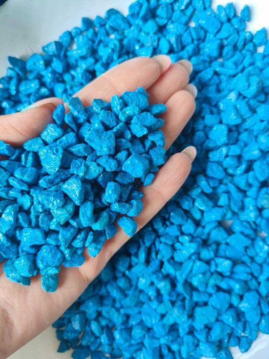 Цветной щебень синій декоративный камень крашеный щебень, 20 кг