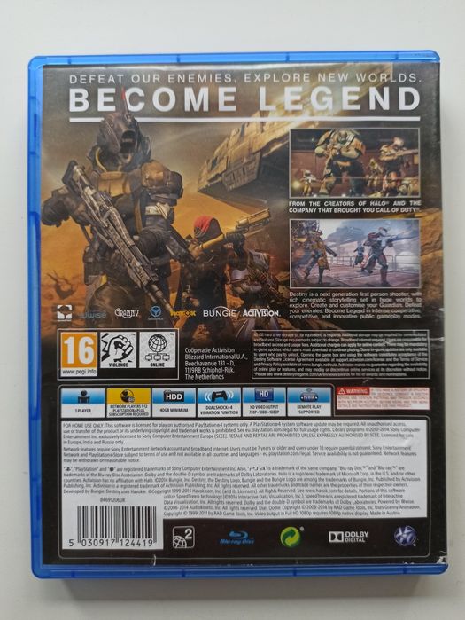 Цена за 2 диска Destiny для PS4, Medieval для Nintendo Wii