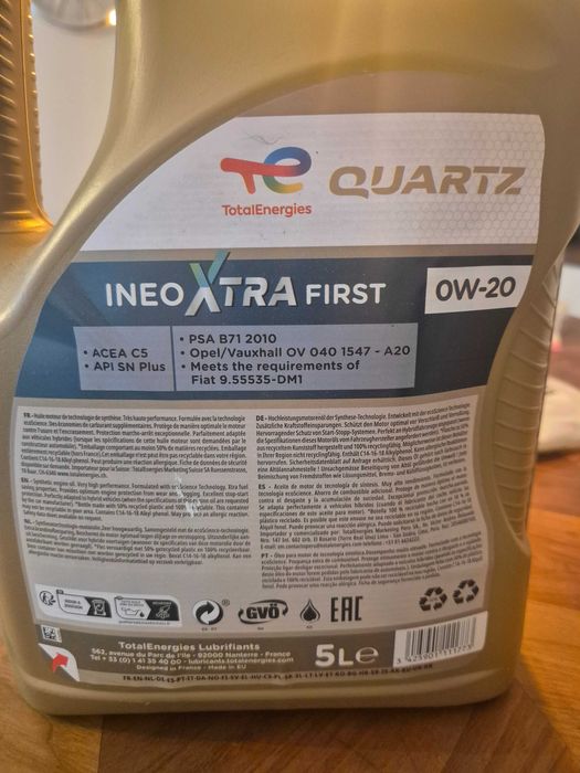 Olej syntetyczny Total QUARTZ INEO XTRA FIRST 0W-20 4L syntetyk