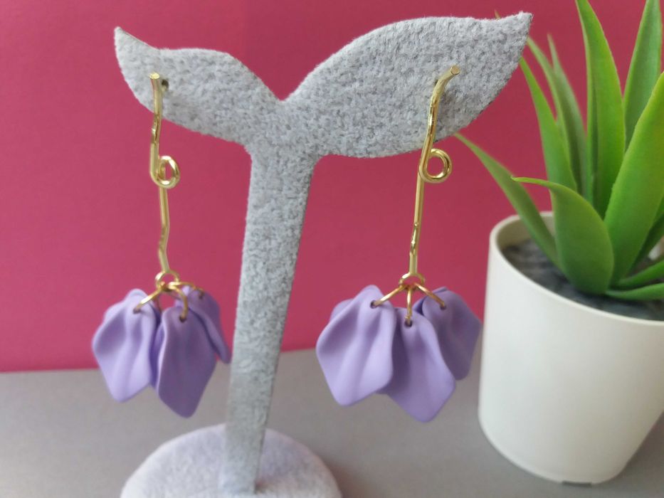 kolczyki akrylowe damskie fioletowe