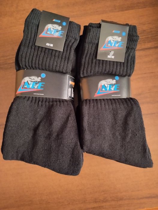 Czarne skarpety męskie, frotte, 5 par, 39-42