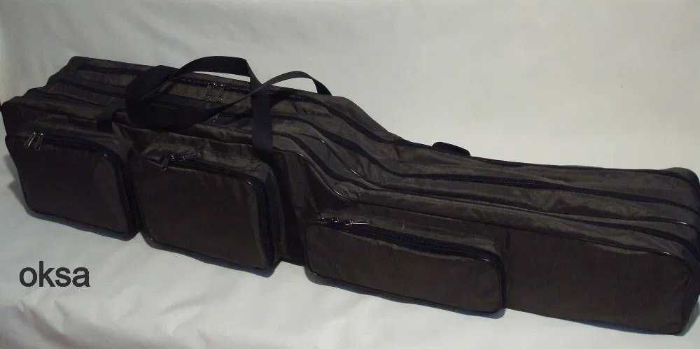 Сумка чехол для карповых удилищ удочек 130 см на три отделения Супер