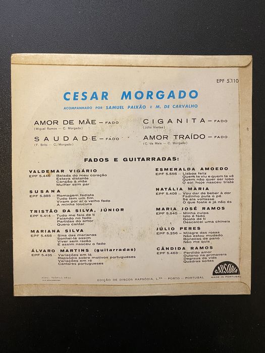 Vinil - Cesar Morgado - Fados