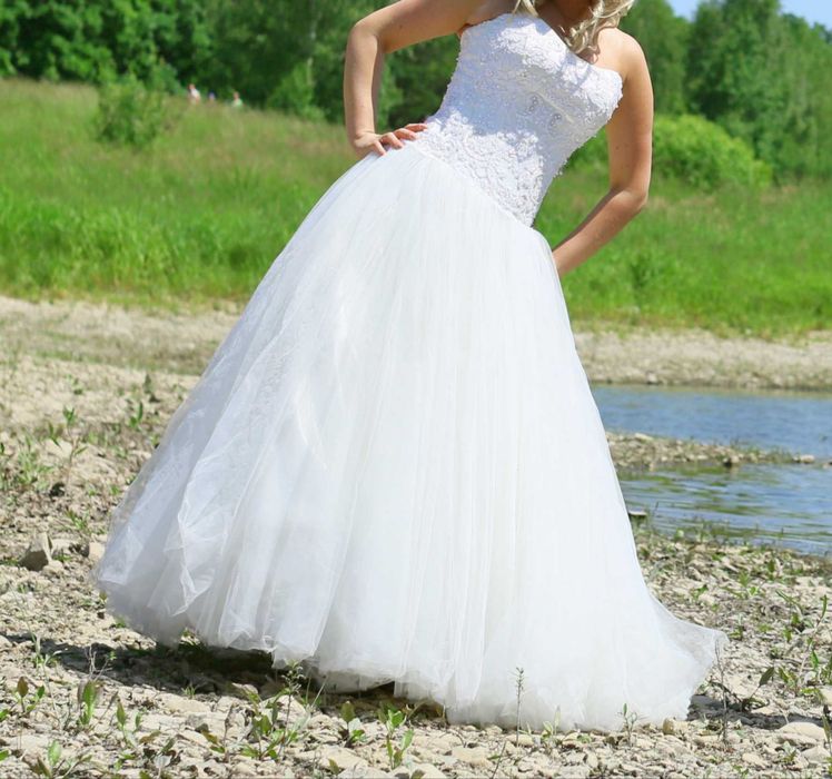 Suknia ślubna, kolor ivory, rozmiar S/M