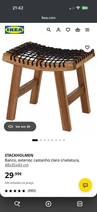 2 bancos Stackholmen Ikea como novos