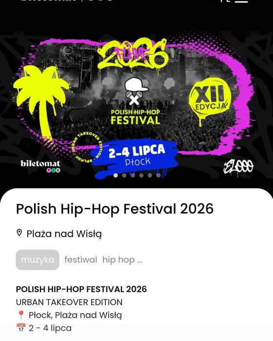 Karnet Polish Hip-Hop Festival 2026 Karnety 2 szt