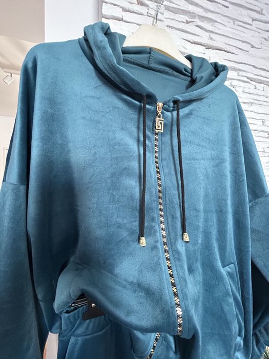 Dres damski S M L XL komplet dresowy rozpinanydamskie dresy z kapturem