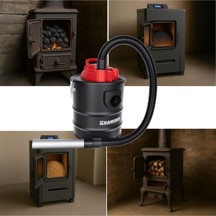 Odkurzacz Przemysłowy Bezworkowy do Kominka Popiołu Gruzu Pieca 1200 W