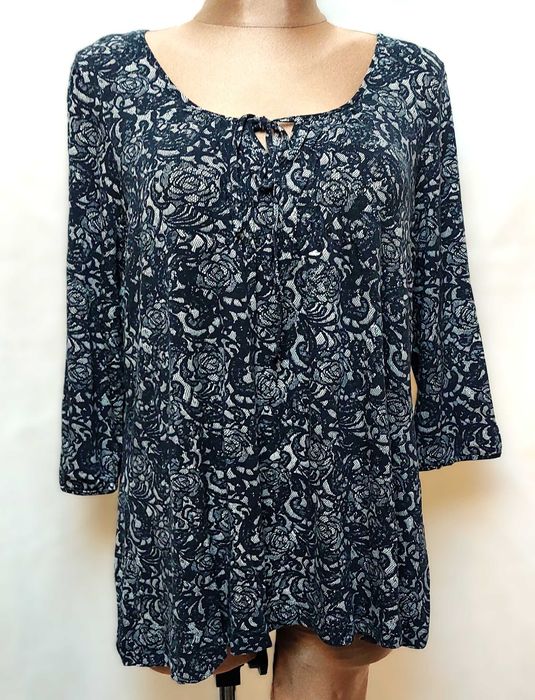 Bluzka tunika 22/50 48 46 Marks&Spencer Wiskoza goth rock jak koronka