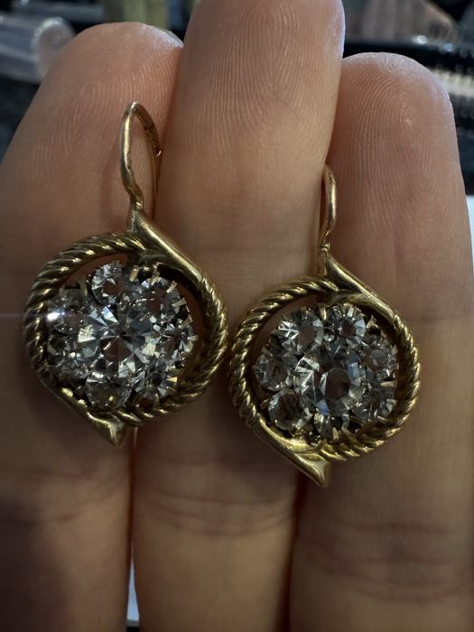 Винтажные золотые серьги