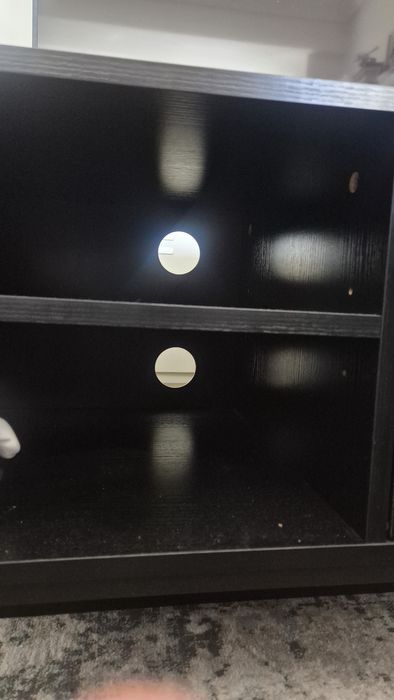 Móvel de TV / rack preto 128x40x48 cm