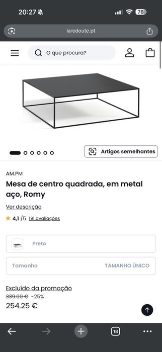Mesa de apoio em metal Romy