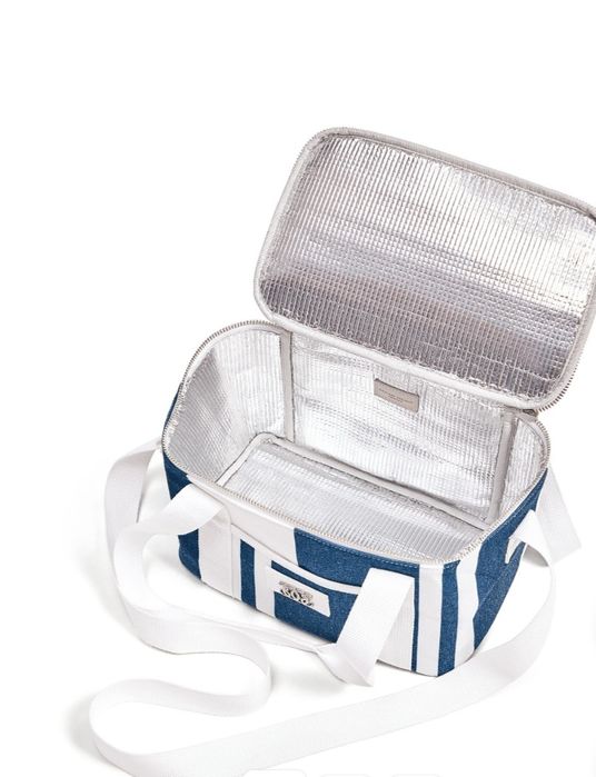 Stylowa elegancka torba termiczna w stylu Hamptons na plażę piknik