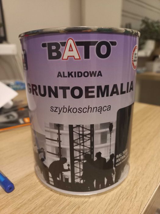 BATO Gruntoemalia alkidowa farba do metalu farba na rdzę Antracyt RAL7016 0,8 L