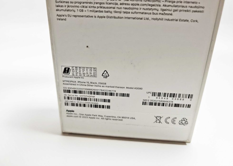 Apple iPhone 15 256GB 87% K& Handel