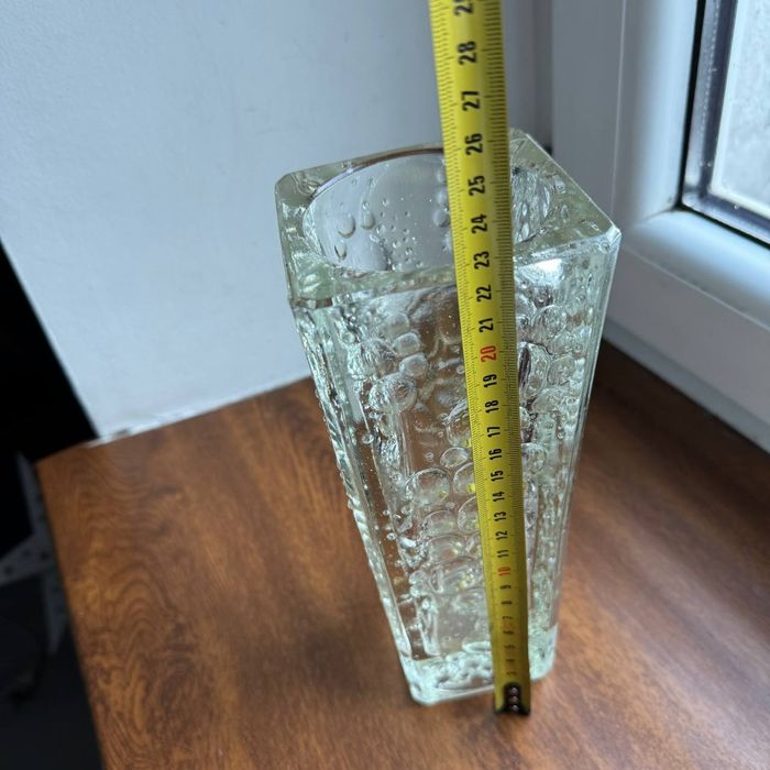 Szklany Wazon Bąble Hortensja PRL