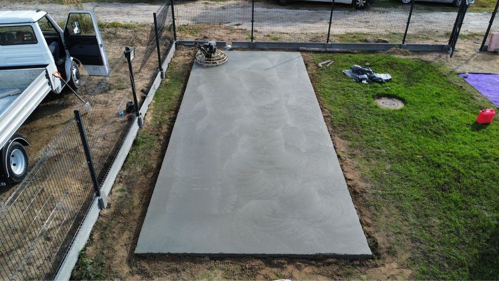 Płyta betonowa, Fundamenty, betonowanie, stopy. Dom, letniskowy, garaż