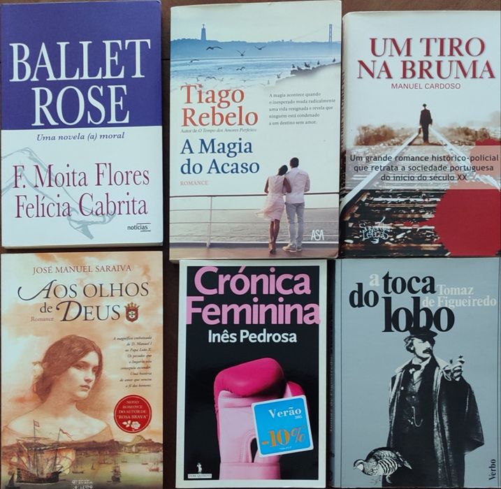 Lote de 6 livros de autores portugueses