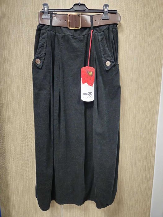 Spódnica długa sztruksowa Plus Size Rosa 99 Italy czarna !!!