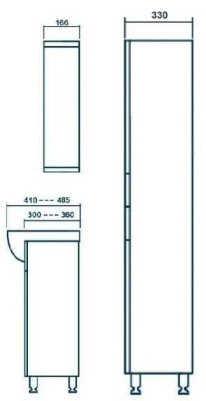 Комплект мебели в ванную: тумба с умывальником, зеркальный шкаф, пенал