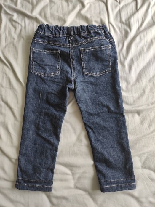 Spodnie spodenki jeansowe jeansy 98 mankiet kratka