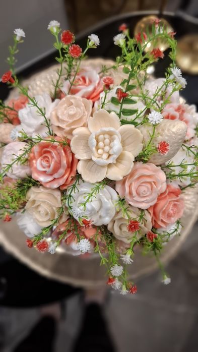 Piekny bukiet z mydła  glicerynowego  na prezent