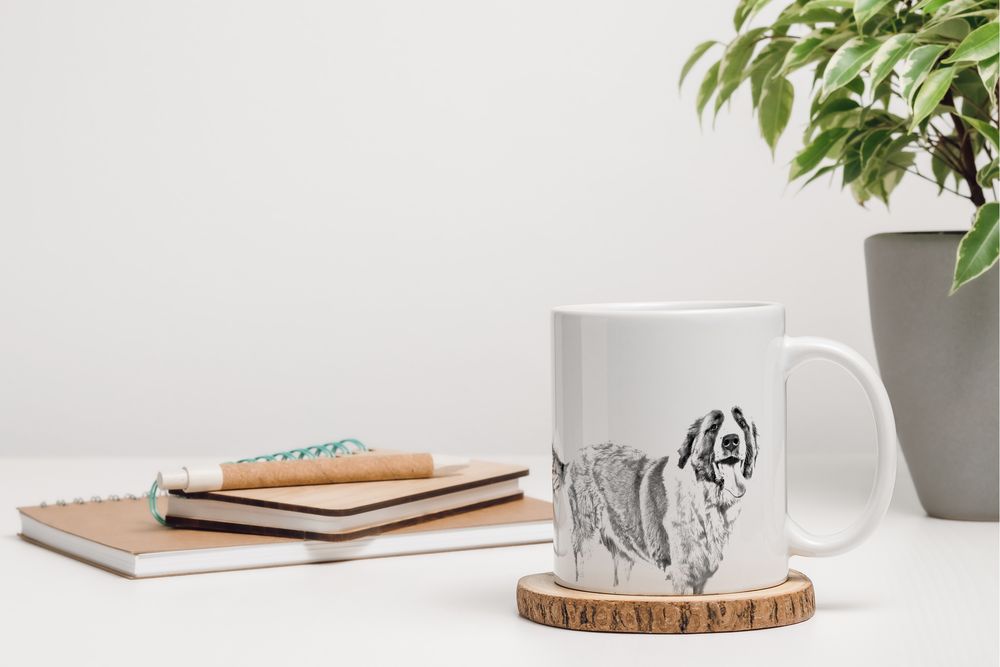 Bernardyn kubek z psem Makes me happy Art-Dog
