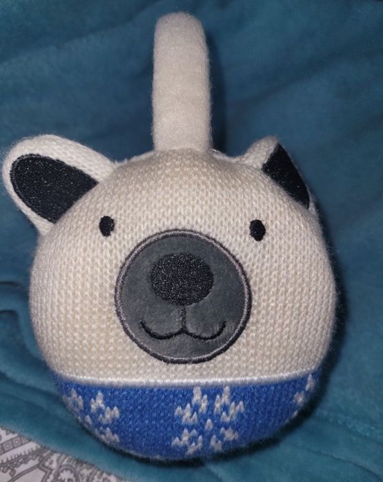 Białe nauszniki z misiem