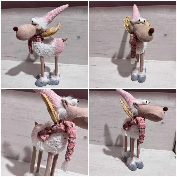 Conjunto de 2 Renas Natal (Tons de rosa)