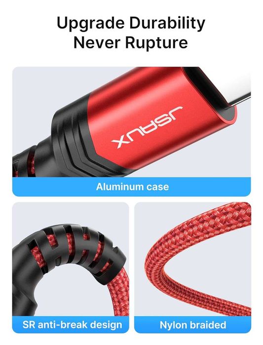 JSAUX Kabel USB C na jack AUX 1 m, USB C do 3,5 mmiPhone 15 Pro Max/15