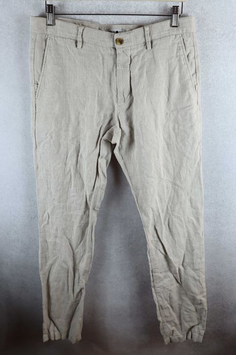 NNO7 NN.07 męskie spodnie lniane 100% len linen premium W31 W32 M