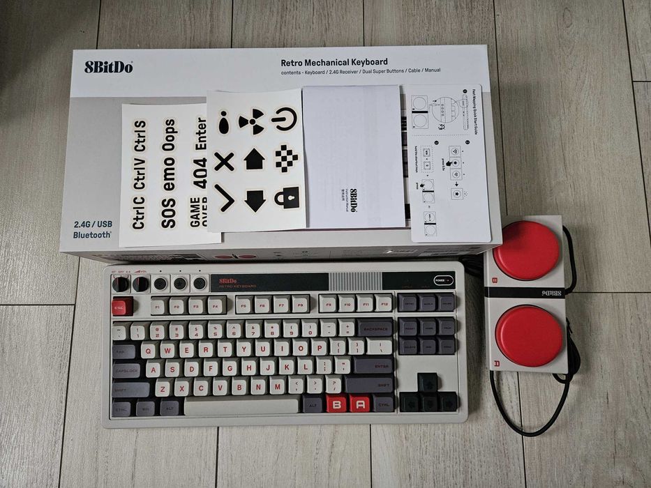 Mechaniczna klawiatura bezprzewodowa 8BitDo WiFi Bluetooth retro gwar