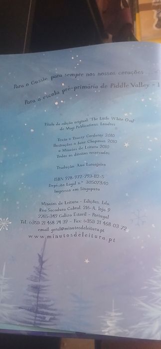 A pequena coruja branca, tracey corderoy, jane chapman