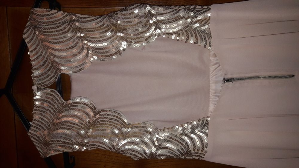 Vestido Cerimónia Nude/Rosa Claro