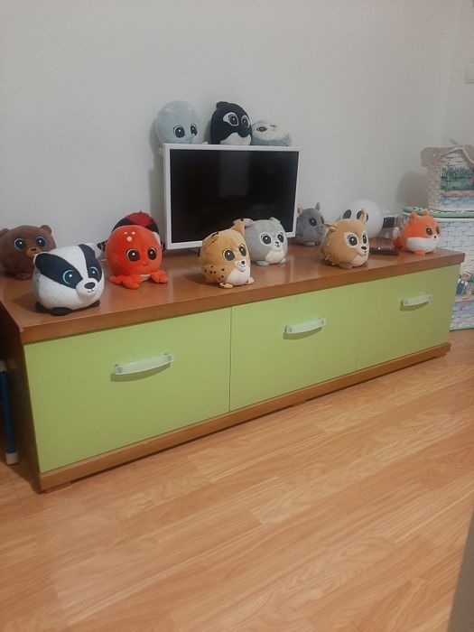 Cojunto cama de solteiro de criança com colchão + comoda + berço e tap