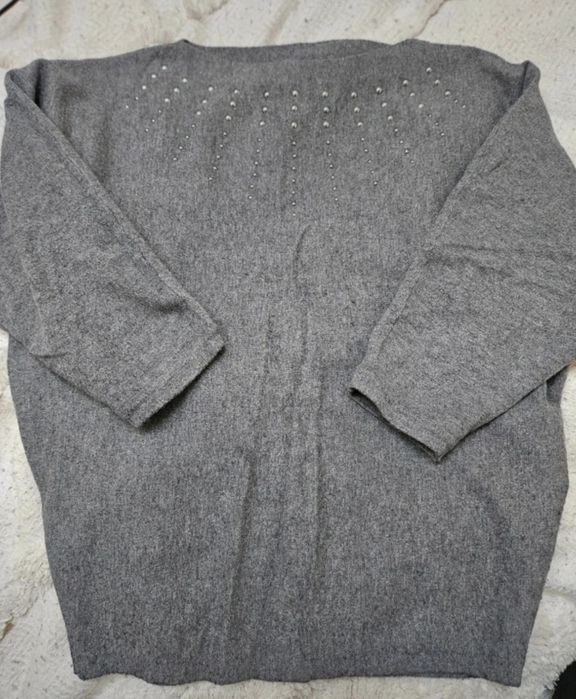 Szary damski sweterek bluzka kimono do pracy  36/38