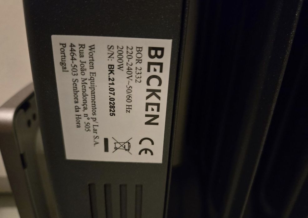Aquecedor a óleo Becken