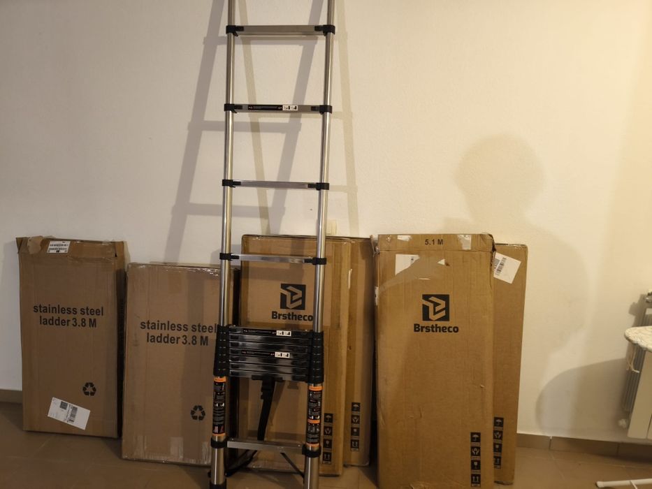 Escada telescópica 3.8m e 5.1m NOVA
