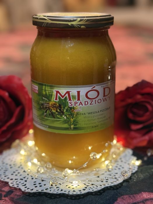 Miód spadź liściasta, naturalny z własnej pasieki 1,25 kg
