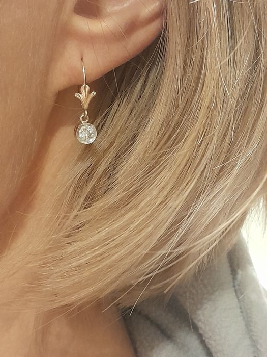 Retro Kolczyki Brylanty 0.53ct Złoto 585 WYCENA