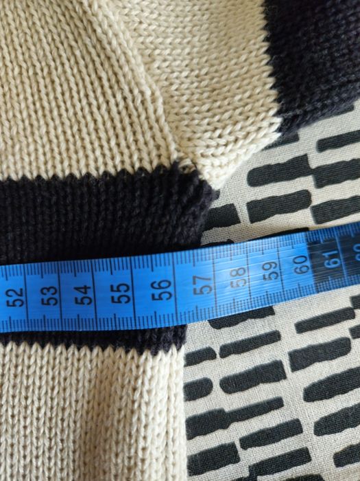 Nutmeg dzianinowa sukienka swetrowa w paski kołnierzyk polo sweterkowa midi M 38